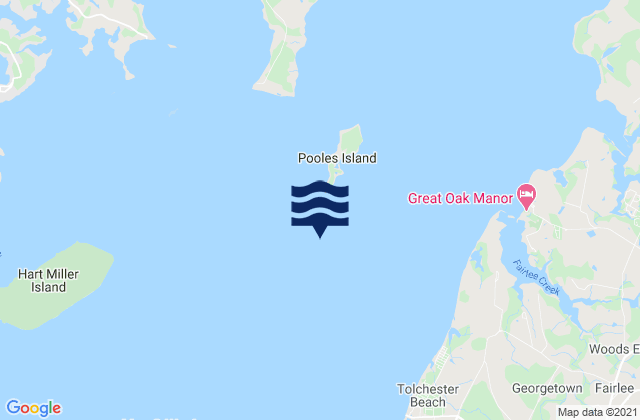 Mapa da tábua de marés em Pooles Island 0.8 mile south of, United States