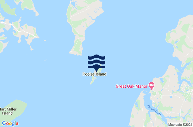 Mapa da tábua de marés em Pooles Island, United States