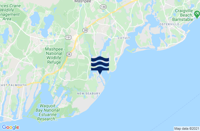 Mapa da tábua de marés em Poponesset Island (Poponesset Bay), United States
