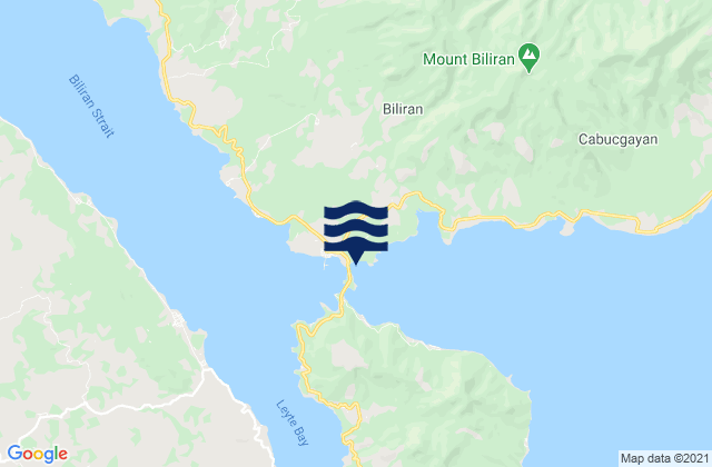 Mapa da tábua de marés em Poro Island Biliran Strait, Philippines
