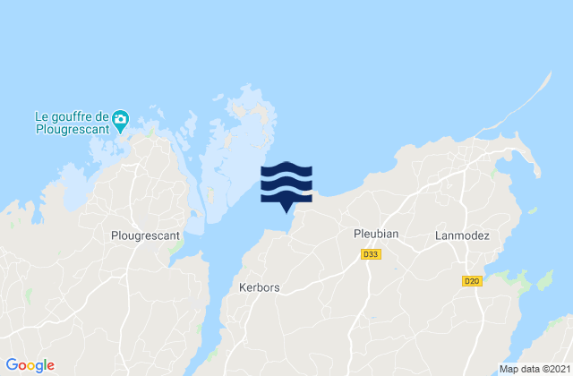 Mapa da tábua de marés em Port-Beni, France