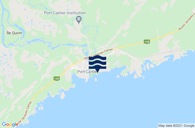 Mapa da tábua de marés em Port-Cartier, Canada