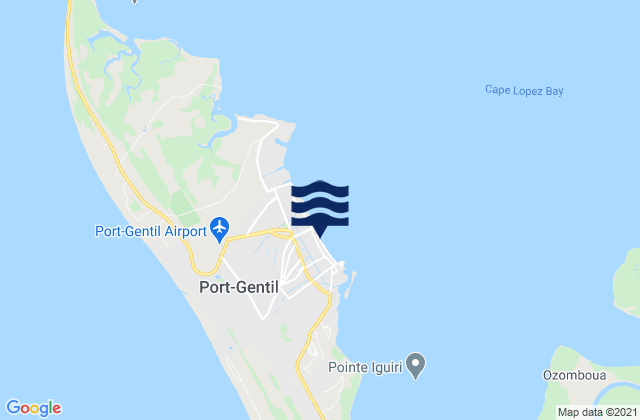 Mapa da tábua de marés em Port-Gentil, Gabon