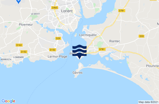 Mapa da tábua de marés em Port-Louis, France