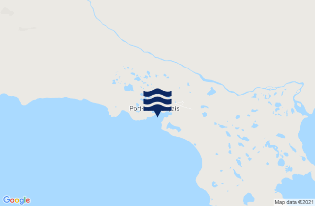 Mapa da tábua de marés em Port-aux-Français, French Southern Territories