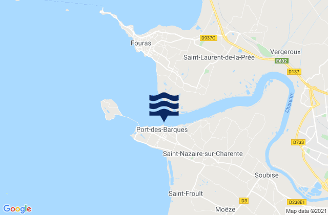 Mapa da tábua de marés em Port-des-Barques, France