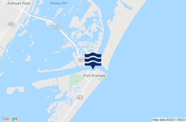 Mapa da tábua de marés em Port Aransas, United States