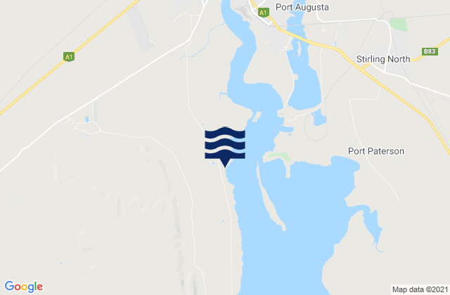 Mapa da tábua de marés em Port Augusta, Australia