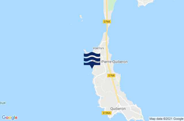 Mapa da tábua de marés em Port Bara, France