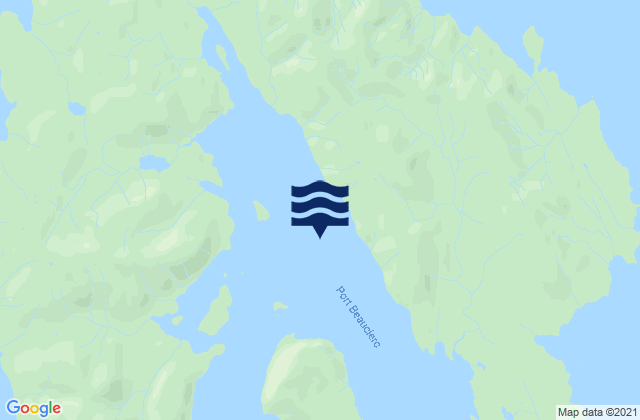 Mapa da tábua de marés em Port Beauclerc, United States