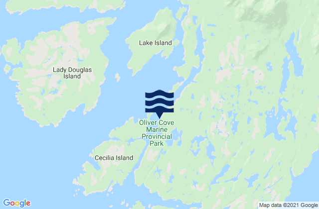 Mapa da tábua de marés em Port Blackney, Canada