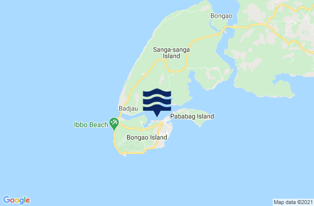 Mapa da tábua de marés em Port Bongao Tawitawi Island, Philippines