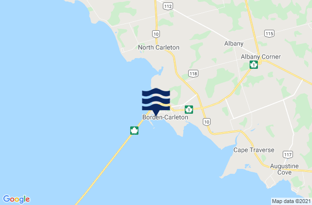Mapa da tábua de marés em Port Borden, Canada