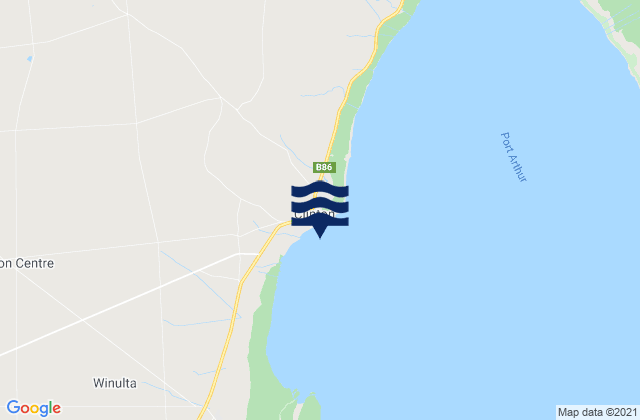 Mapa da tábua de marés em Port Clinton, Australia