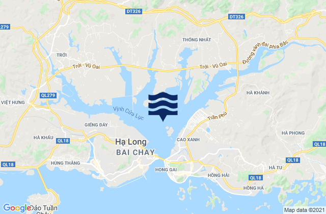 Mapa da tábua de marés em Port Courbet, Vietnam