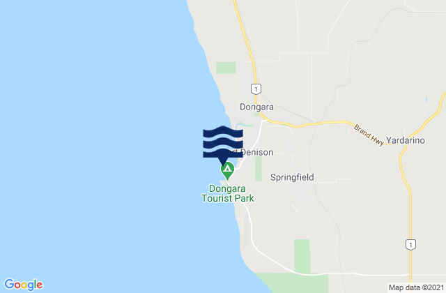 Mapa da tábua de marés em Port Denison, Australia