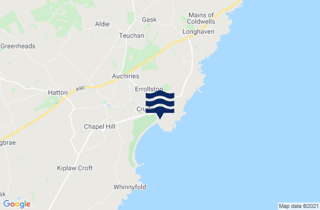 Mapa da tábua de marés em Port Erroll, United Kingdom