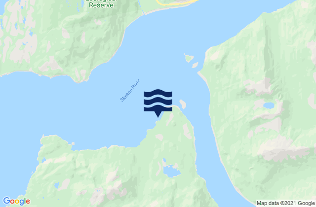 Mapa da tábua de marés em Port Essington, Canada