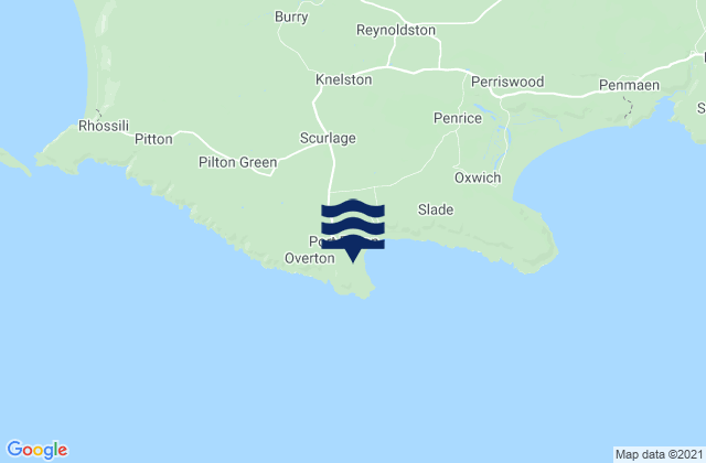 Mapa da tábua de marés em Port Eynon Bay, United Kingdom
