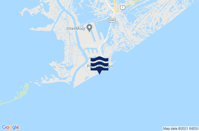 Mapa da tábua de marés em Port Fourchon (Belle Pass), United States
