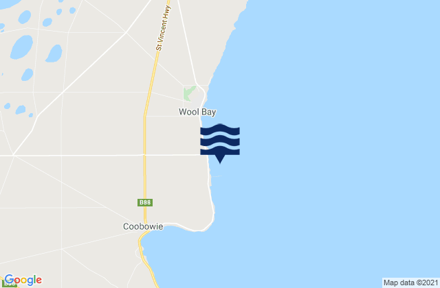 Mapa da tábua de marés em Port Giles, Australia