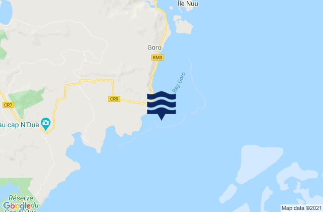 Mapa da tábua de marés em Port Goro Toemo Island, New Caledonia