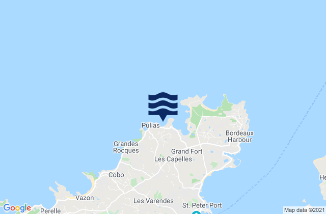 Mapa da tábua de marés em Port Grat Beach, France