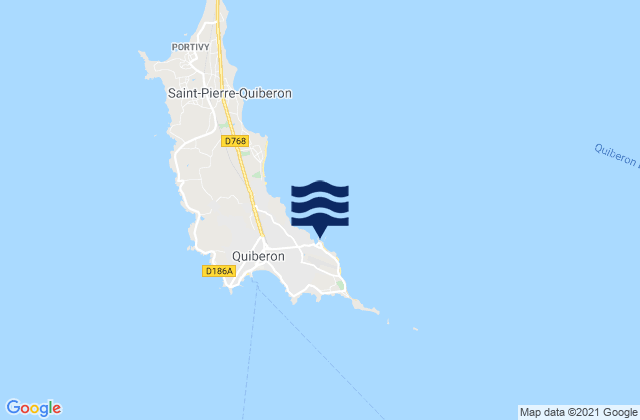 Mapa da tábua de marés em Port Haliguen, France