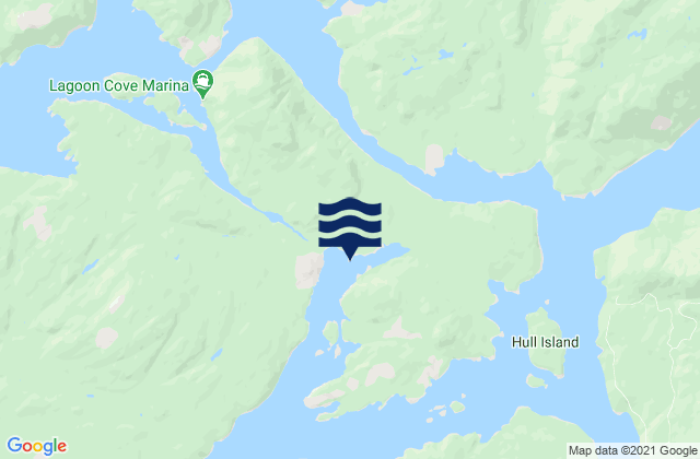 Mapa da tábua de marés em Port Harvey, Canada