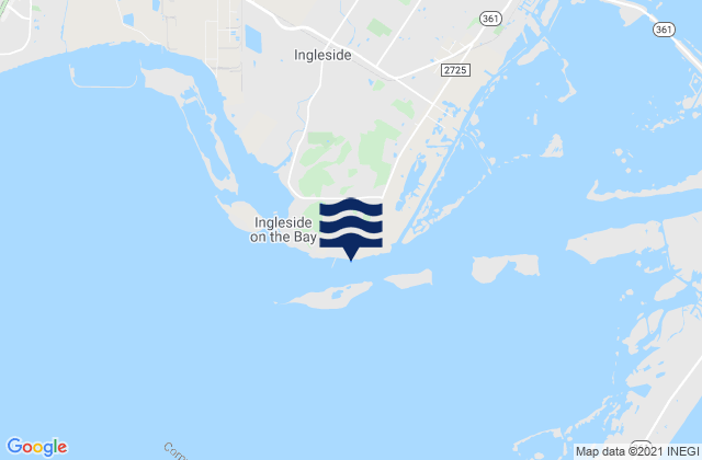 Mapa da tábua de marés em Port Ingleside Corpus Christi Bay, United States