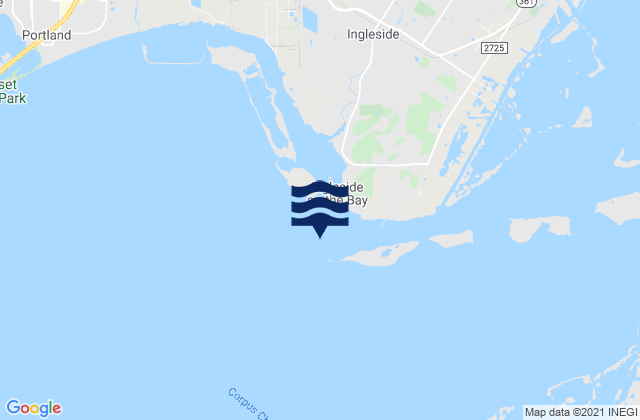 Mapa da tábua de marés em Port Ingleside, United States