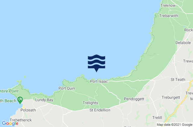 Mapa da tábua de marés em Port Isaac, United Kingdom
