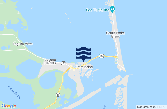 Mapa da tábua de marés em Port Isabel, United States
