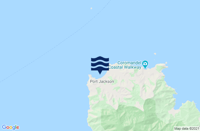 Mapa da tábua de marés em Port Jackson, New Zealand