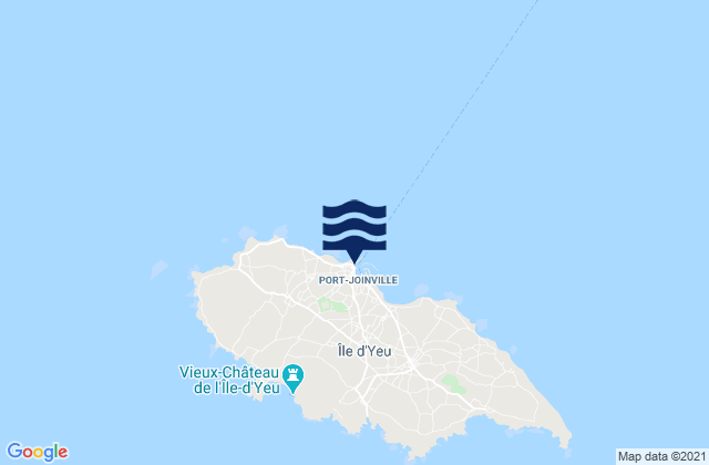 Mapa da tábua de marés em Port Joinville, France