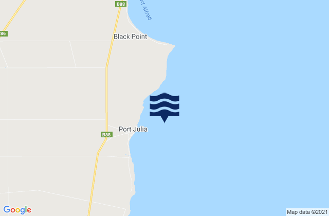 Mapa da tábua de marés em Port Julia, Australia