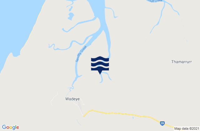Mapa da tábua de marés em Port Keats, Australia