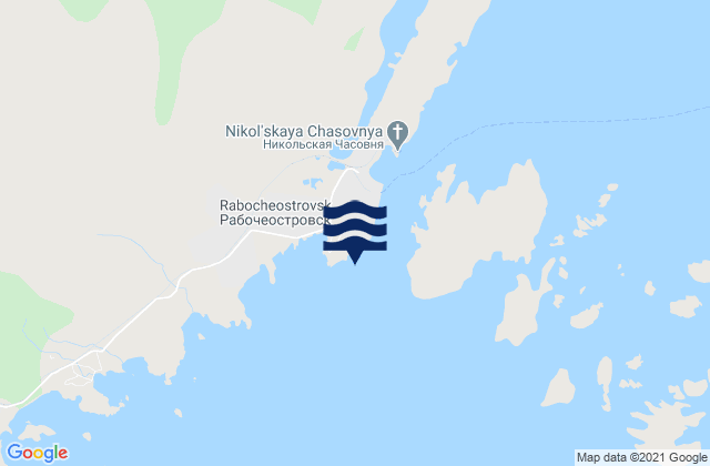 Mapa da tábua de marés em Port Kem, Russia