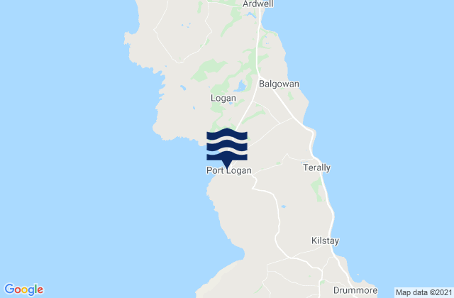 Mapa da tábua de marés em Port Logan, United Kingdom
