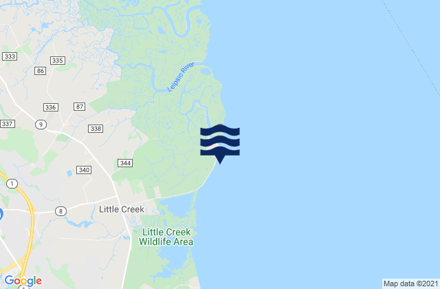 Mapa da tábua de marés em Port Mahon, United States