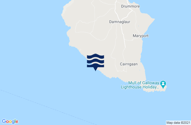 Mapa da tábua de marés em Port Mona, United Kingdom