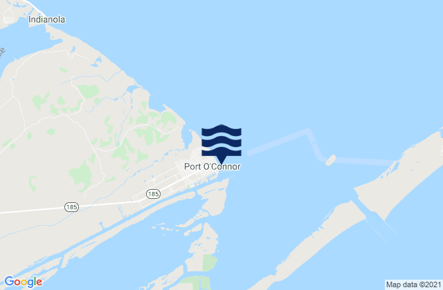 Mapa da tábua de marés em Port O'Conner, United States