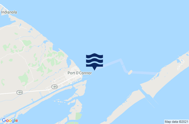 Mapa da tábua de marés em Port Oconnor, United States