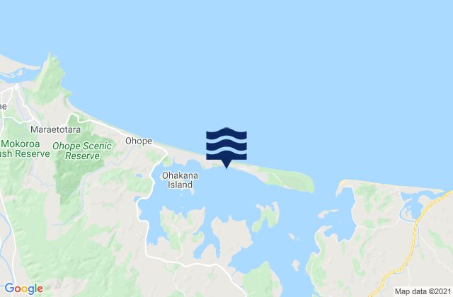 Mapa da tábua de marés em Port Ohope Wharf, New Zealand