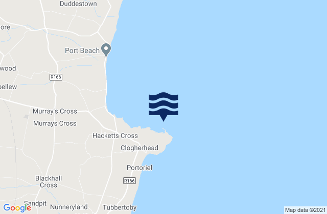 Mapa da tábua de marés em Port Oriel, Ireland
