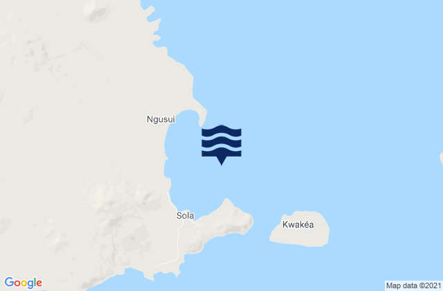 Mapa da tábua de marés em Port Patteson Banks Islands, New Caledonia