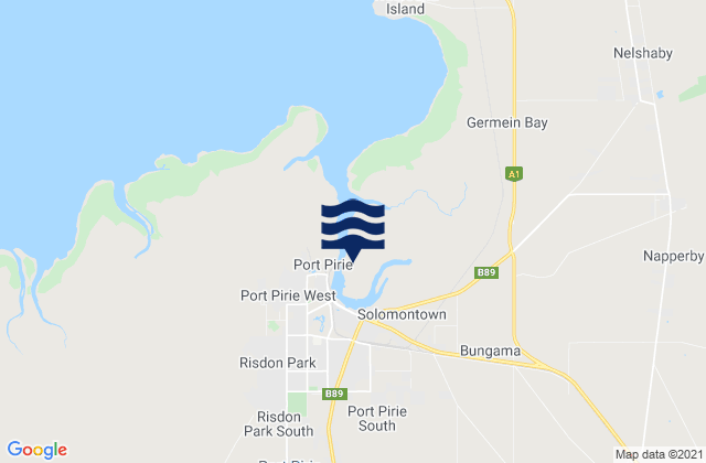 Mapa da tábua de marés em Port Pirie, Australia