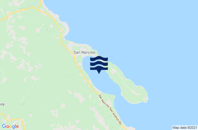 Mapa da tábua de marés em Port Pusgo, Philippines