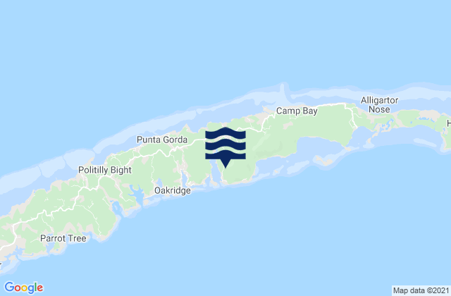 Mapa da tábua de marés em Port Royal, Honduras