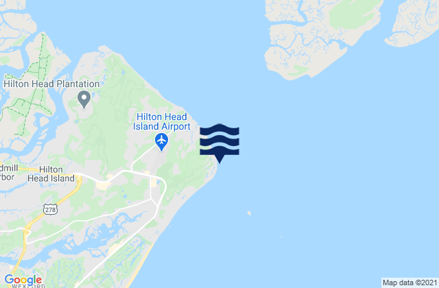 Mapa da tábua de marés em Port Royal Plantation (Hilton Head Island), United States